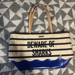 Lightly used Kate Spade Beware of Sharks tote bag